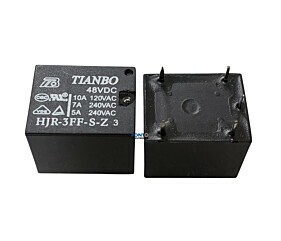 Relé HJR-3FF-S-Z 48VDC 10A 5 Terminais Tianbo