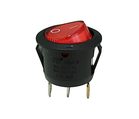 Chave Gangorra KCD1-106N Vermelha 3 Terminais 6A 250V 10A 125V