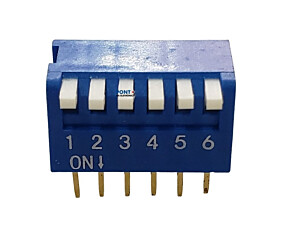 Chave Dip Switch KF-1002 6 Vias 90º Azul