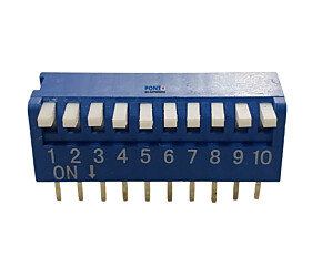 Chave Dip Switch KF-1002 10Vias 90º Azul