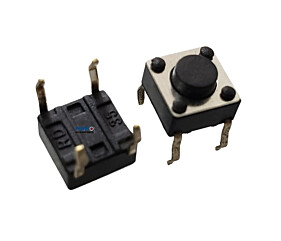 Chave Táctil KFC-A06 6X6X4,3 4 Terminais 180º Preto