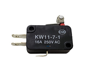 Chave Micro Switch KW11-7-1 3 Terminais Haste 14mm Com Roldana 16A 250V Preta