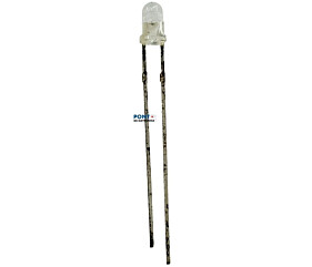 Led 3MM Branco Acende Amarelo 1.000Mcd