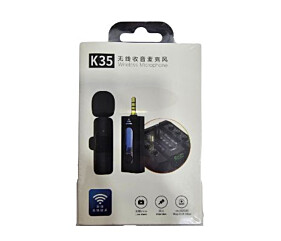 Microfone Lapela Sem Fio K35 3.5mm Plug And Play 5v 60mah