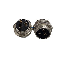 Conector Mike 3 Vias Macho Para Painel