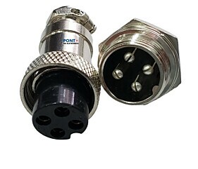 Conector Mike LS-3003 - 3010 4 Vias Macho e Fêmea