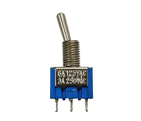 Chave Alavanca MTS-112 6A 125Vac - 3A 125Vac 3 Terminais Azul