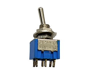 Chave Alavanca Metálica MTS-2 6 Terminais 3A 250VAC 6A 125VAC Azul