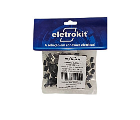 Terminal Ilhos Simples 1,5MM Preto Eletrokit Kit 100Pçs
