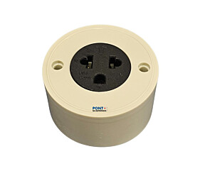 Tomada Polarizada de Sobrepor 2 Polos + Terra 20A 250V 12.125 Transmobil