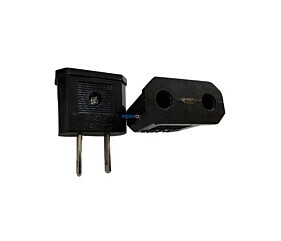 Adaptador de Tomada Pino Redondo Para Pino Chato 15A 250V W00 SHIN