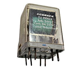 Rele ZU200024 Bob.24Vcc 8A 350Vca 8 Terminais Schrack